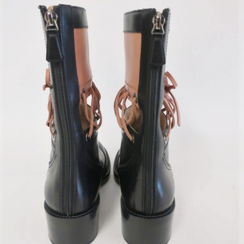 Chanel 16K Runway Lace Up Wingtip CC Boots - Picture 5 of 8